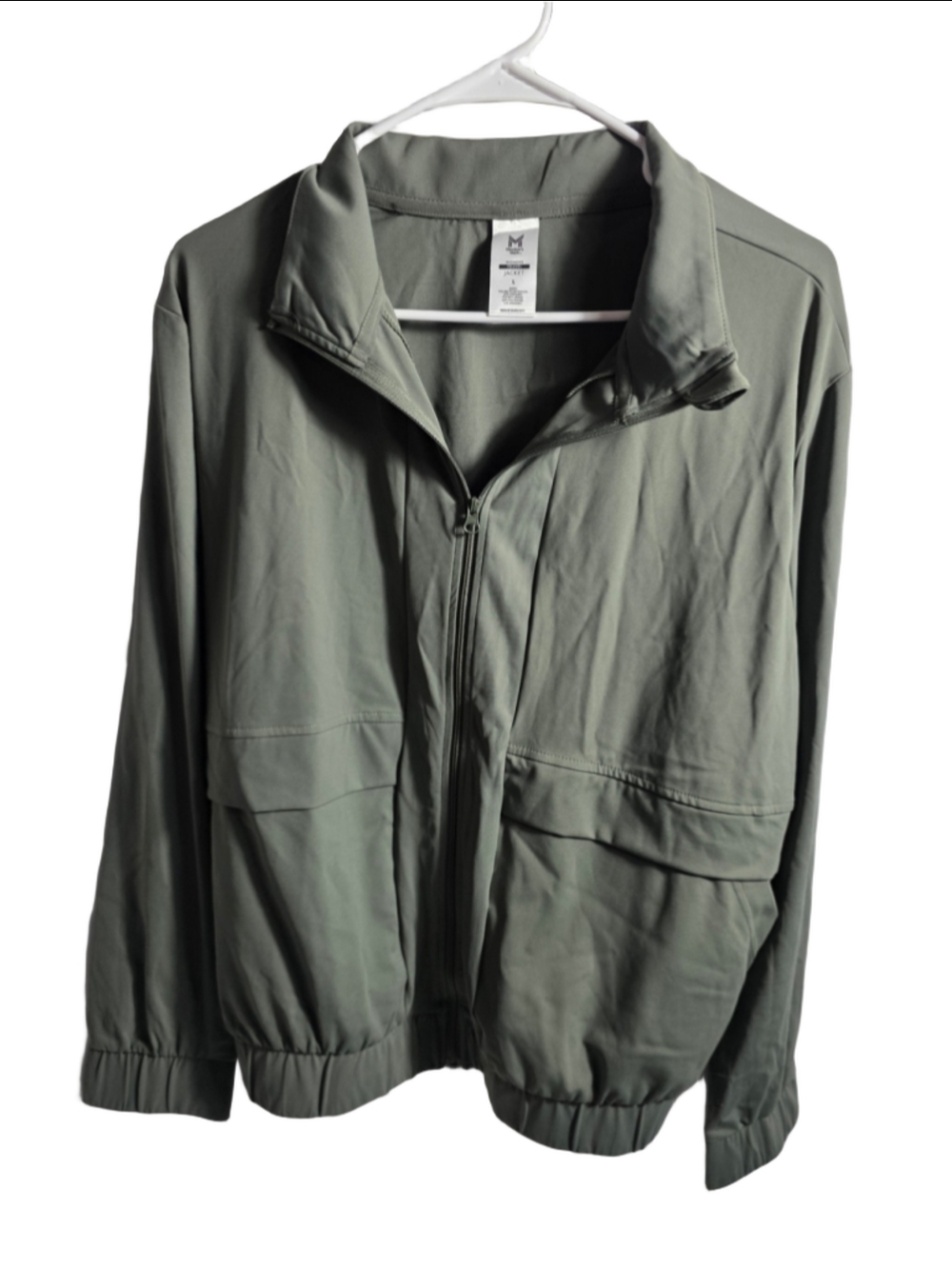 Women's Member's Mark Utility Jacket Size L Green athleisure fall buttery soft